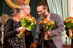Nominowani w kategorii teatr: Irena Jun i Maciej Łubieński oraz przewodniczący Kapituły Teatralnej Lech Śliwonik. Fot. Anita Kot-104