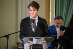 Franciszek Pomianowski dziękuje za nagrodę i imieniu mamy