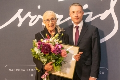 Maja Komorowska z przewodniczącym Sejmiku Województwa Mazowieckiego Ludwikiem Rakowskim.