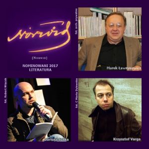 Grafika przedstawiająca zdjęcia nominowanych w kategorii literatura 2017