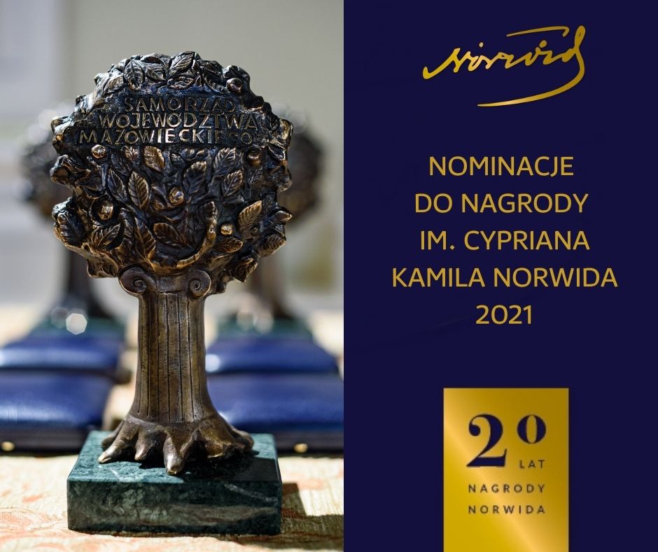 Infografika Nominacje do Nagrody im. Cypriana Kamila Norwida 2021